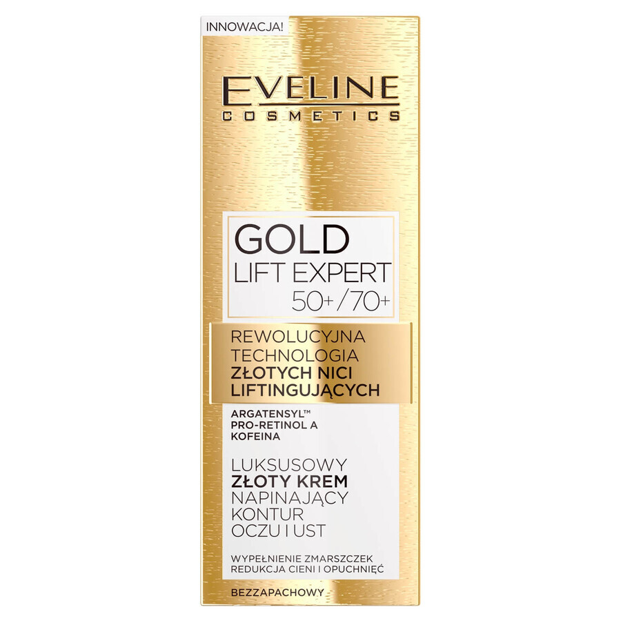 Gold-Expertise Straffungscreme, 15ml - Anti-Aging für reife Haut, mit Eveline Gold Lift Expert 50/70+