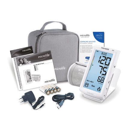 Blutdruckmessgerät Touch BP A7 von Microlife - Präzise Messungen, inkl. Netzteil