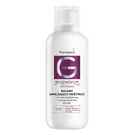 Pharmaceris G Regenovum, Loțiune de corp hidratantă și revitalizantă cu formulă antibacteriană și protecție microbiană, 400 ml