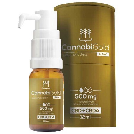 Hanfextrakt CannabiGold 500, 12 ml - Premium Qualität aus der EU, THC-frei  amp; 100% natürliche Inhaltsstoffe. Ein Hochwertiger Vollspektrum Extrakt.