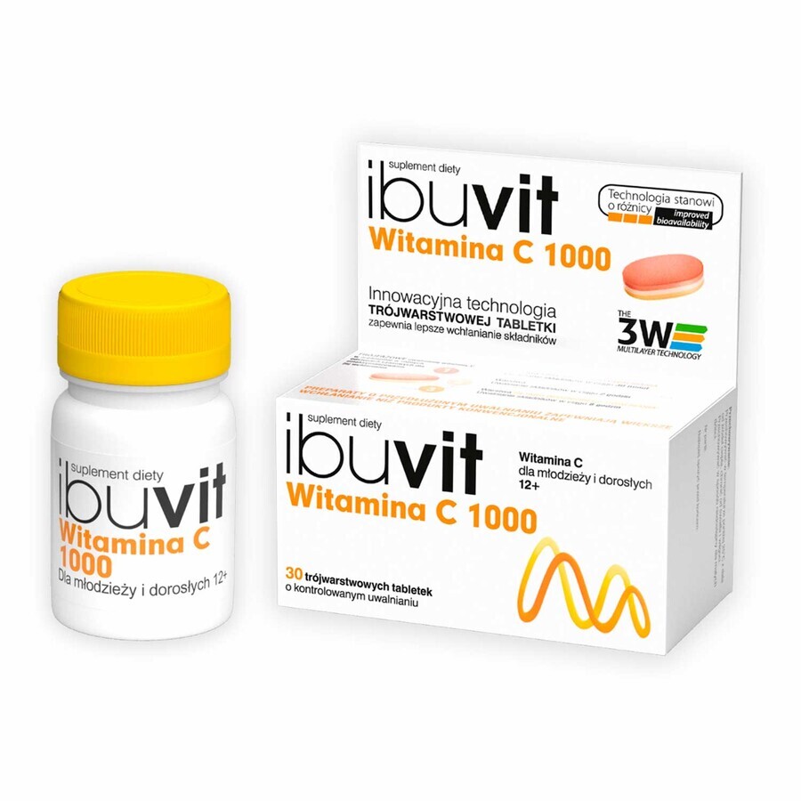 Ibuvit Vitamin C 1000, 30 tablets with controlled release