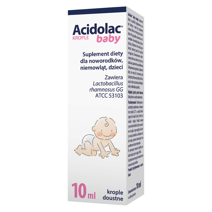 Acidolac Baby, picături orale pentru nou-născuți, sugari și copii, 10 ml