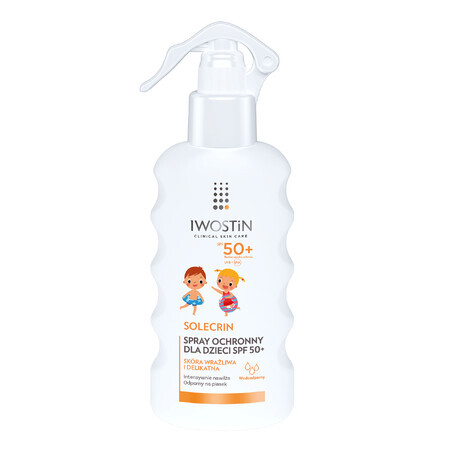 Iwostin Solecrin, Kinder Sonnenschutz Spray, SPF 50+, 175 ml. Schützende Hautpflege für Kinder. Hoher UV-Schutz vor Sonnenbrand.
