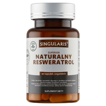Resveratrol Premium Kapseln - Nahrungsergänzung für Ihre Gesundheit, 60 Stück. Hochwertiges Produkt von Singularis.