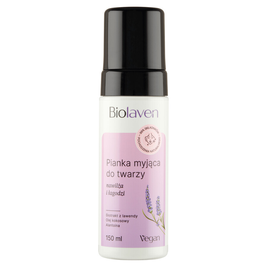 Gesichtsreinigungsschaum mit Lavendelöl - Sanfte Reinigung für die Haut, 150 ml