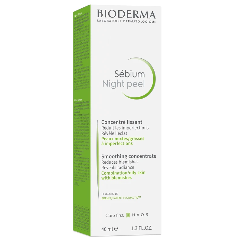 Bioderma Sebium Night Peel Delikatny Peeling dermatologiczny na noc, 40 ml – Dugi termin wanoci!