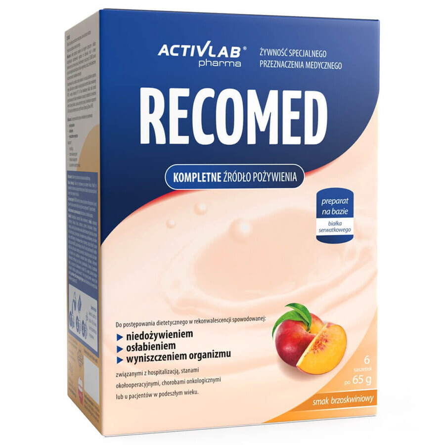 ActivLab Pharma RecoMed, preparat nutritiv, piersică, 65 g x 6 pliculețe