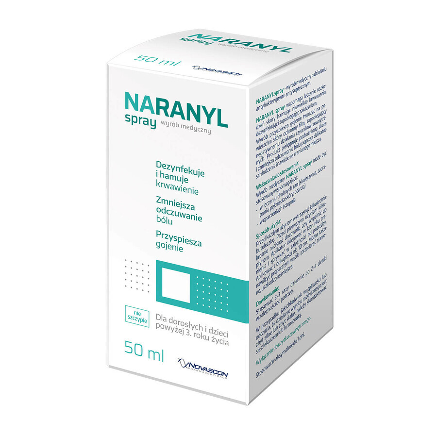 Naranyl, spray pentru adulți și copii cu vârsta peste 3 ani, cu argint, 50 ml