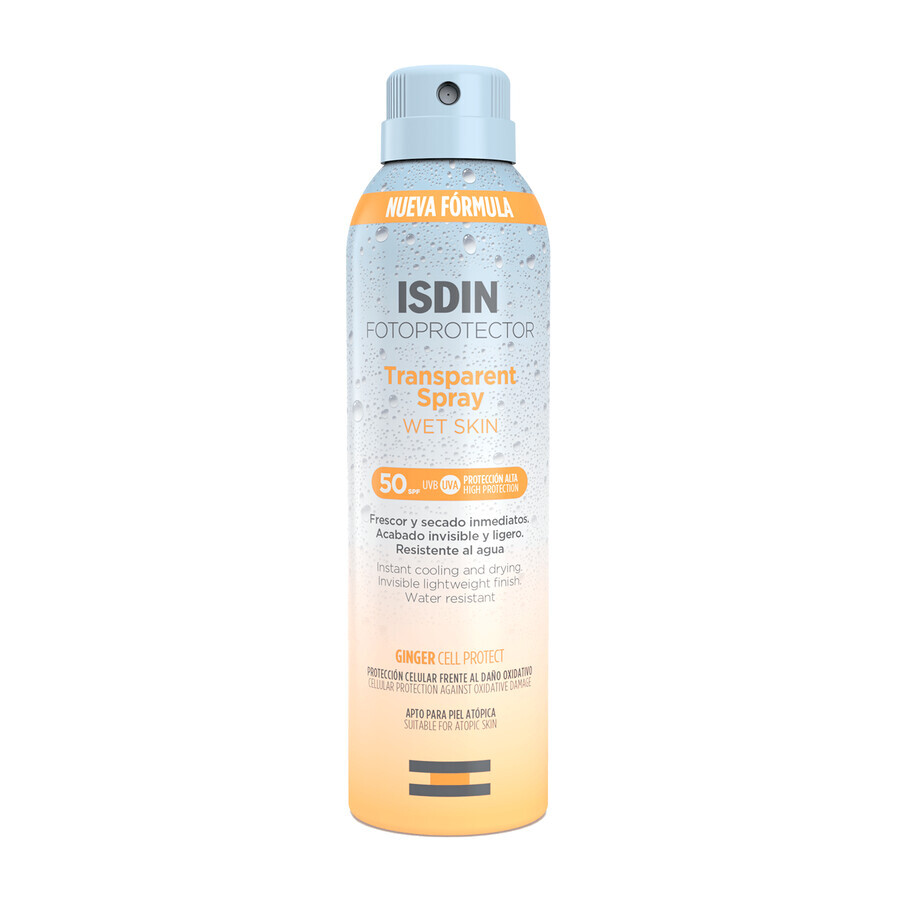 Isdin Fotoprotector, spray transparent pentru piele umedă, SPF 30, 250 ml