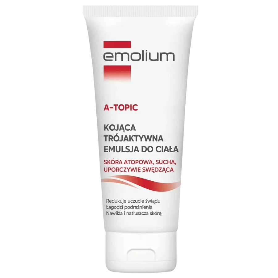 Emolium A-Topic, Emulsie corporală tri-activă pentru pielea atopică, uscată și cu mâncărimi persistente, de la 1 lună, 200 ml