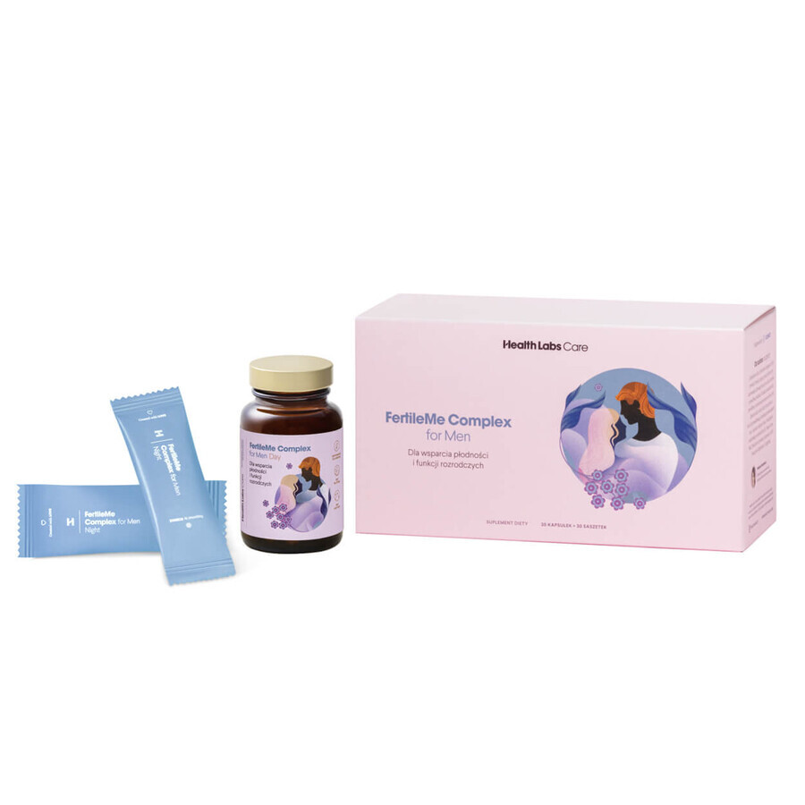 Health Labs FertileMe Complex pentru bărbați, 30 capsule + 30 pliculețe