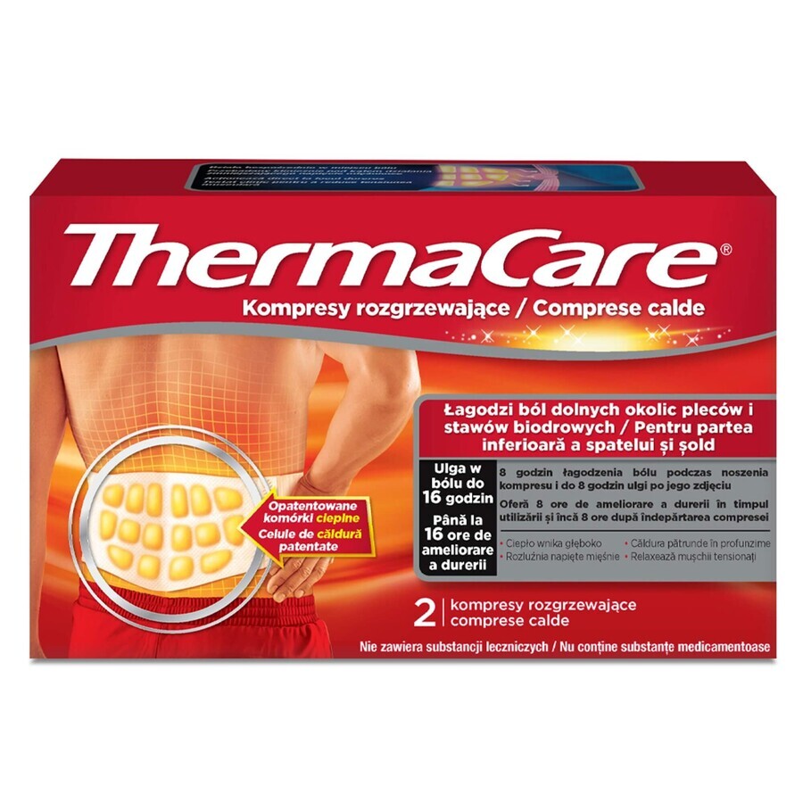 ThermaCare, Impacchi riscaldanti per schiena e fianchi, 2 pezzi - Lunga durata!