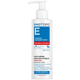 Pharmaceris E Emotopic Bacteria Control, micelarna emulsja myjąca medical do twarzy i ciała od 4 miesiąca życia, 190 ml USZKODZONE OPAKOWANIE