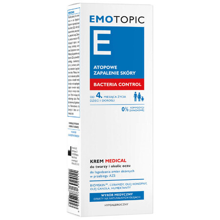 Pharmaceris E Emotopic Bacteria Control cremă medicală pentru față și zona ochilor începând cu vârsta de 4 luni, 50 ml AMBALAJ CONTAMINATE