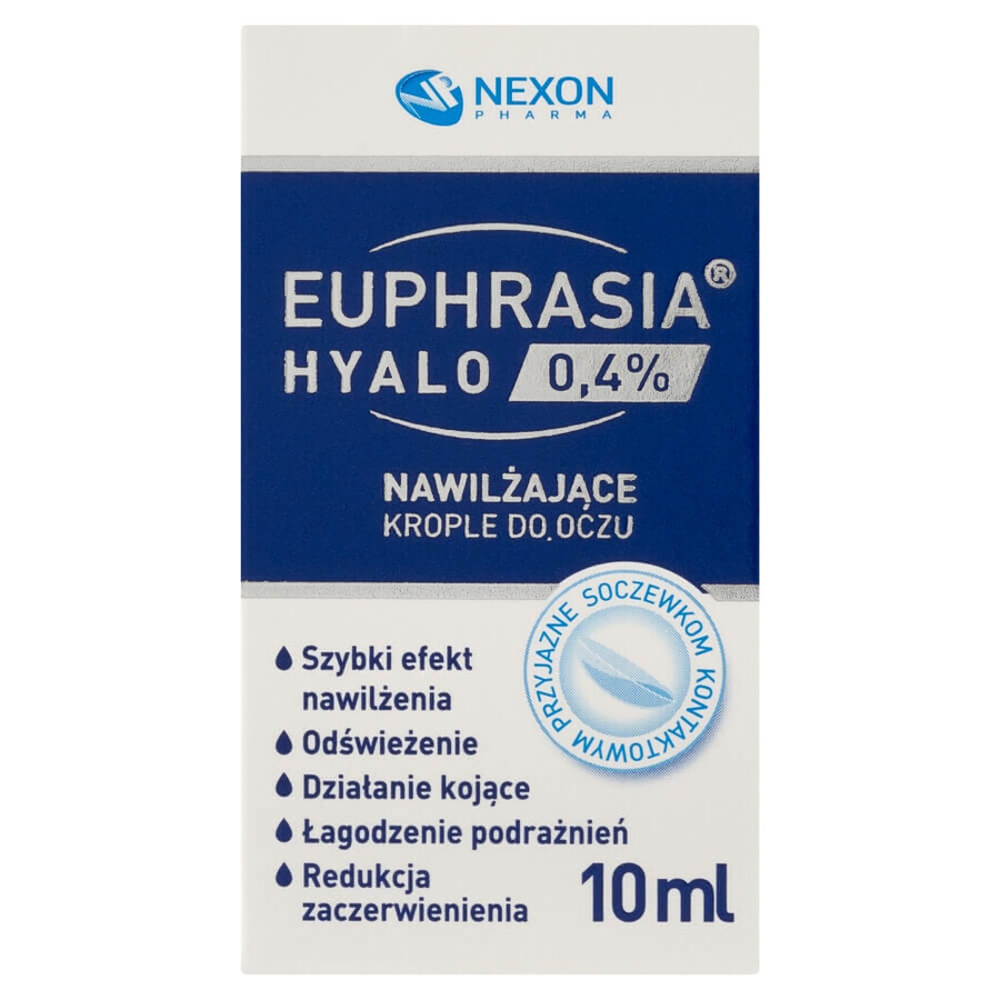 Euphrasia Hyalo 0,4%, picături hidratante pentru ochi, 10 ml