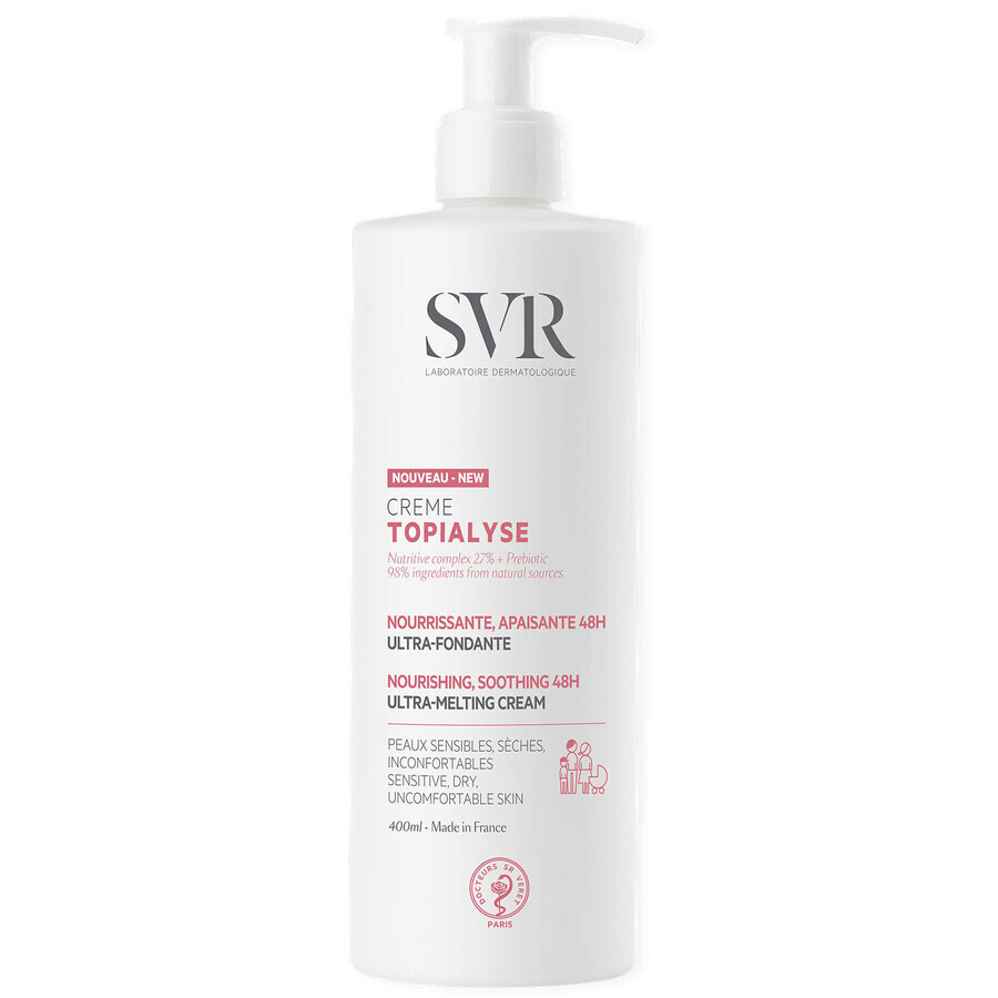 SVR Topialyse Creme, crème nourrissante pour peaux sensibles et sèches, 400 ml