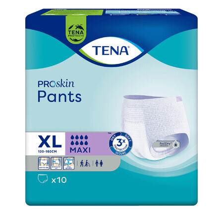 Tena Pants ProSkin, absorbierender Slip, Größe XL, 120-160 cm, Maxi, 10 Stück
