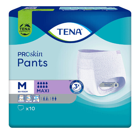 Tena Pants ProSkin, absorbierender Slip, Größe M, 80-110 cm, Maxi, 10 Stück