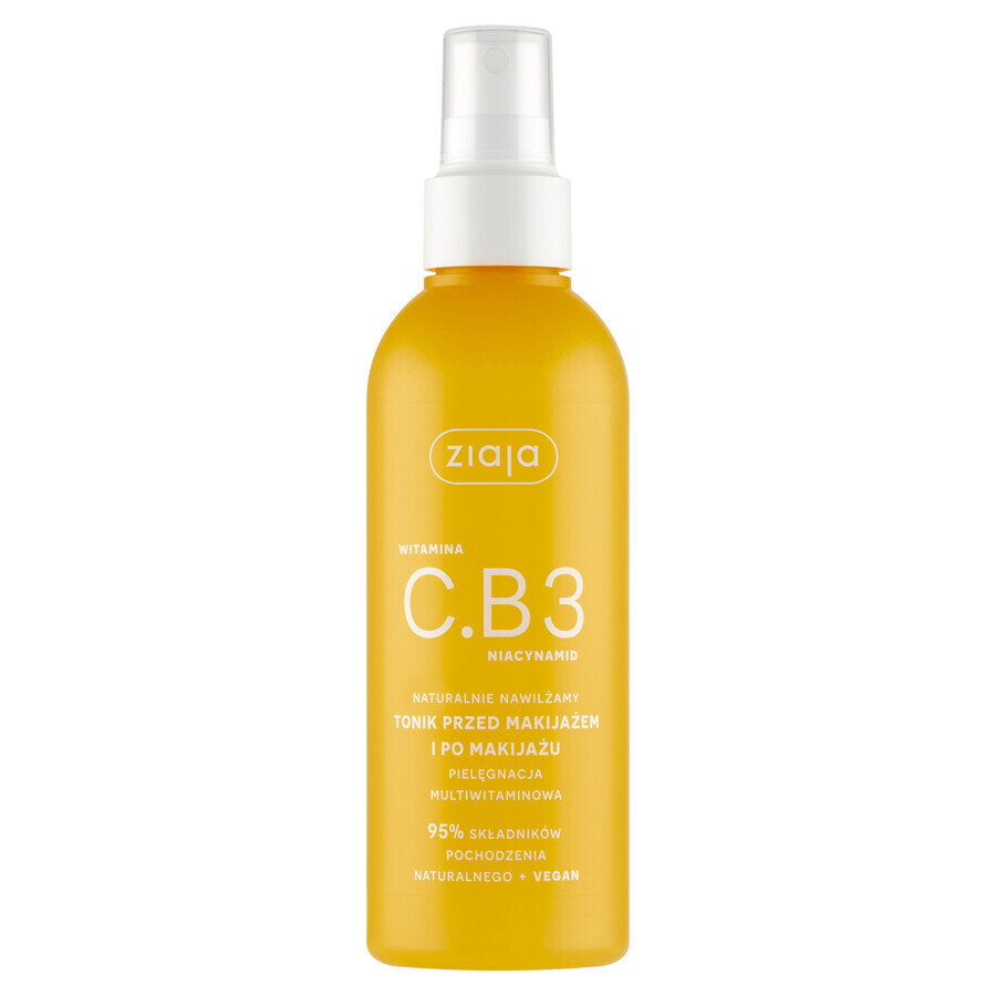 Ziaja Vitamin C.B3 Niacinamide, tonic before and after makeup, spray, 190 ml