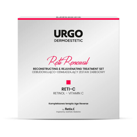 Urgo Dermoestetic Reti Renewal, set de reconstrucție și întinerire, cremă activatoare, 2 x 5 ml + mască de față, 4 x 3 ml + ser calmant-regenerator, 10 ml