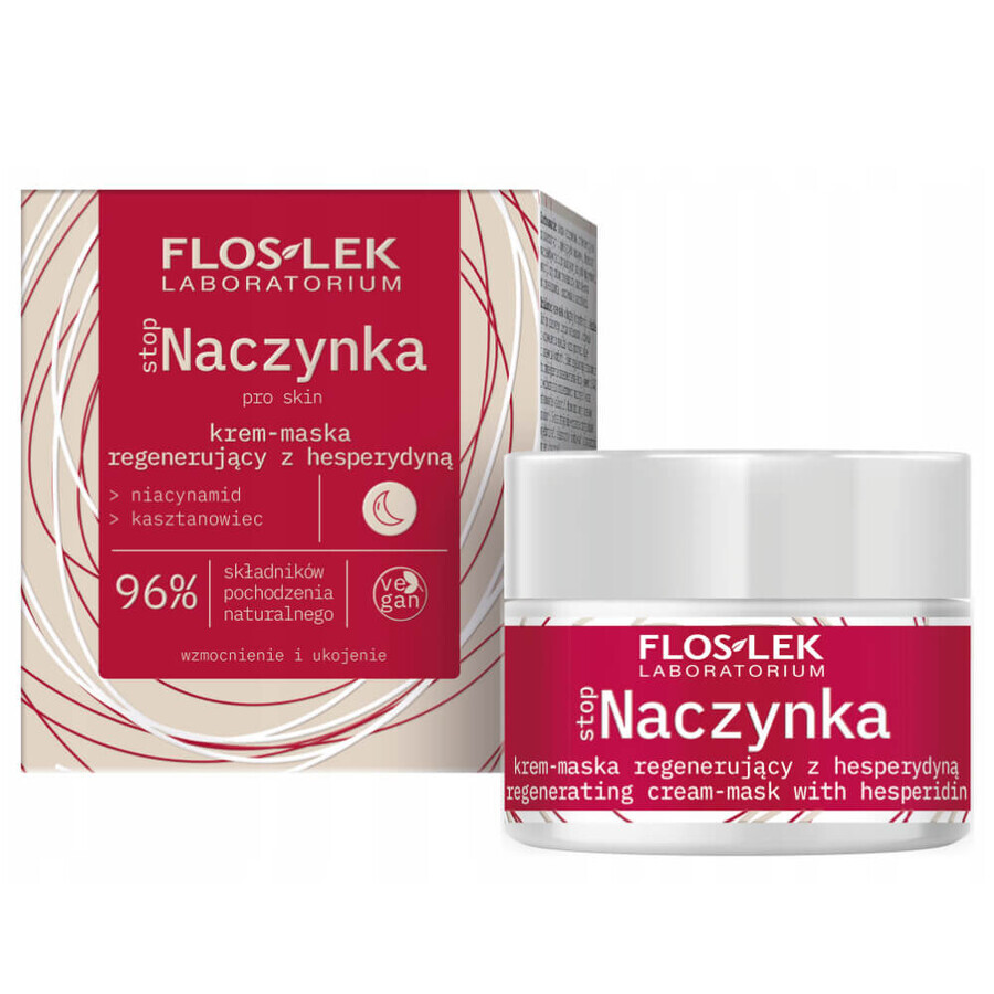 Flos-Lek Stopaczynka, mascarilla-crema regeneradora, con hespedrina, para la noche, 50 ml