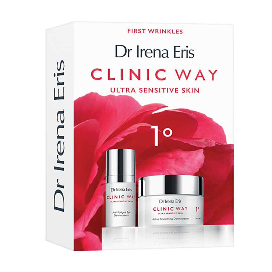 Dr Irena Eris Clinic Way 1°, crema de día alisadora activa, SPF 15, 50 ml + crema de contorno de ojos reductora del cansancio, 15 ml