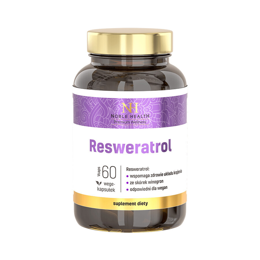 Nobile Salute Resveratrol, 60 capsule - Integratore alimentare con estratto di vino rosso, supporta la protezione delle cellule dallo stress ossidativo. Benessere in capsula!