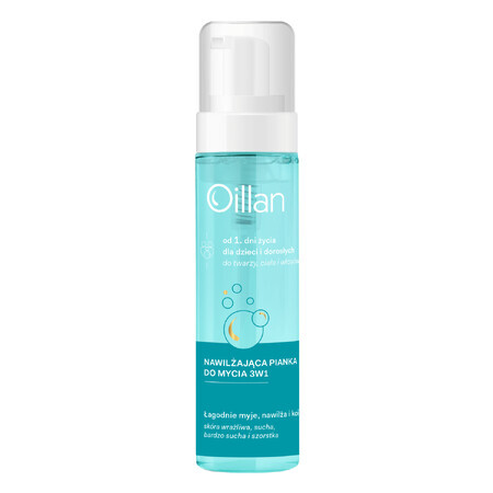 Oillan, prebiotic cleansing foam for body, face and hair 3 in 1, 200 ml