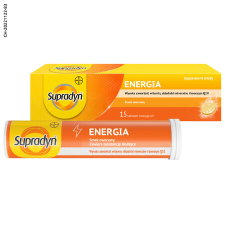 Supradyn Energy, fruit flavor, 15 effervescent tablets