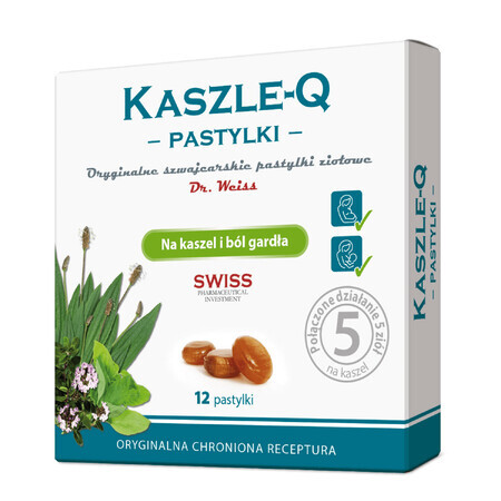 Kaszle-Q Pastylki, 12 pastylek do ssania