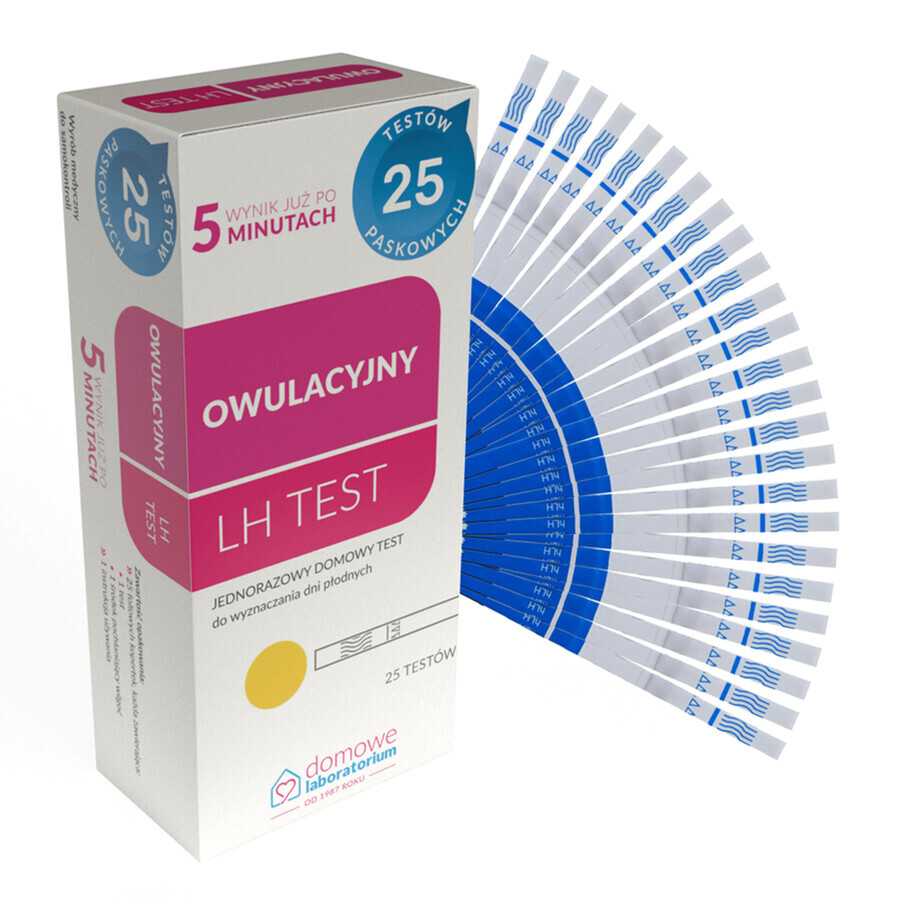 Home Laboratory LH Test de ovulație LH, test la domiciliu pentru detectarea zilelor fertile, test cu bandă, 25 de bucăți recenzii