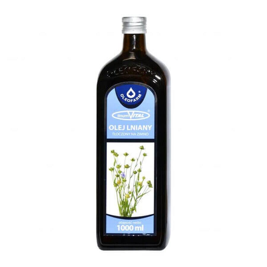 Oleofarm LinumVital, kaltgepresstes Leinöl, 1000 ml SHORT DATE