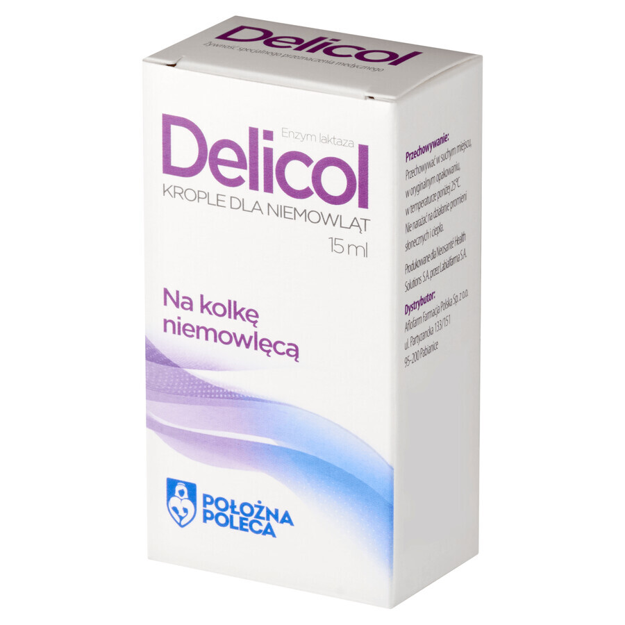 Delicol, Laktaseenzym, Kolik-Tropfen für Säuglinge, 15 ml VERUNREINIGTE VERPACKUNG