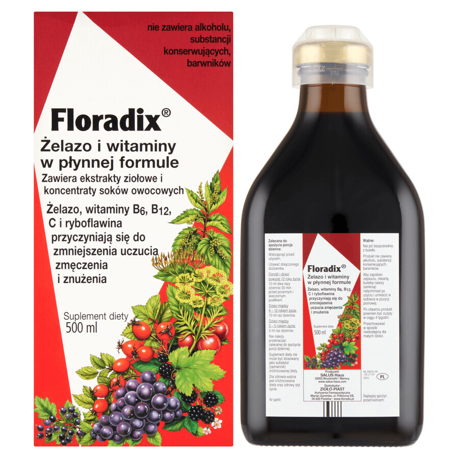 Floradix Fer &amp; Vitamines, 500 ml EMBALLAGE CONTAMINE