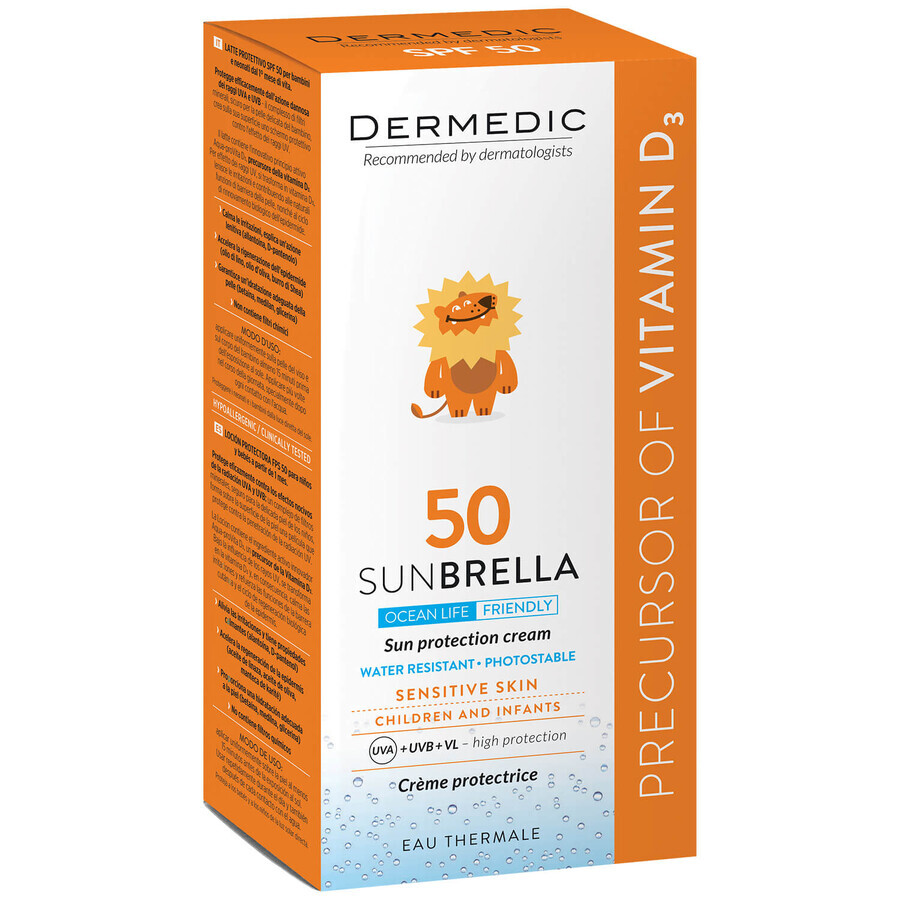 Dermedic Sunbrella Baby, cremă protectoare pentru copii și bebeluși, piele sensibilă, SPF 50, 50 g AMBALAJ DECREȘTAT