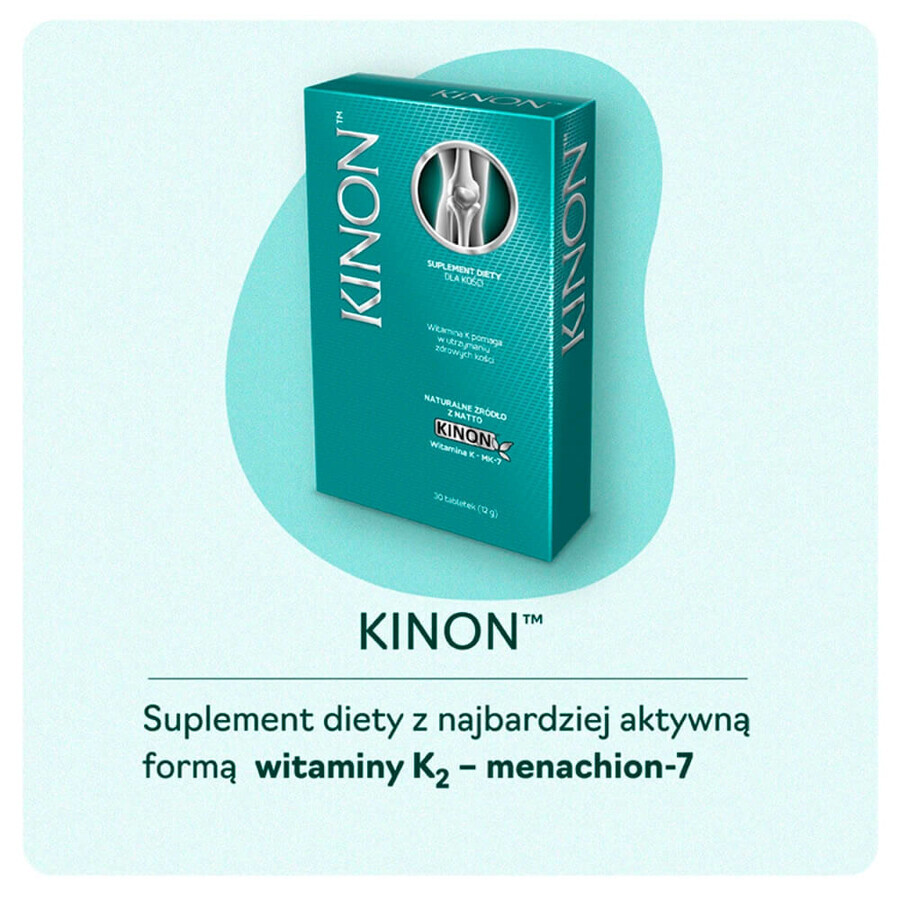 Kinon, Vitamin K2-MK7 aus Natto 75 μg, 30 Tabletten KURZFRISTIGE