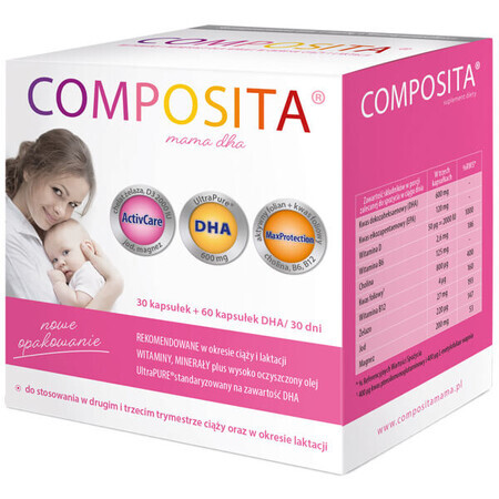 Composita Mama DHA, 30 Kapseln + 60 DHA-Kapseln ZERSTÖRTE VERPACKUNG