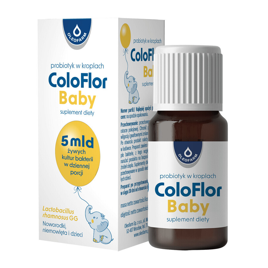 ColoFlor Baby, Tropfen zum Einnehmen für Säuglinge und Kinder von Geburt an, 5 ml KURZFRISTIGE