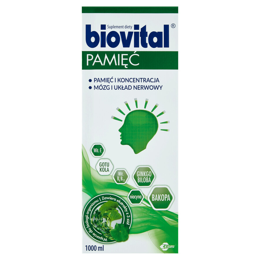 Biovital Memory, 1000 ml VERUNREINIGTE VERPACKUNG