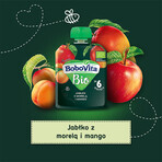 BoboVita Bio Mousse într-un tub, măr cu caise și mango, după 6 luni, 80 g SHORT DATE