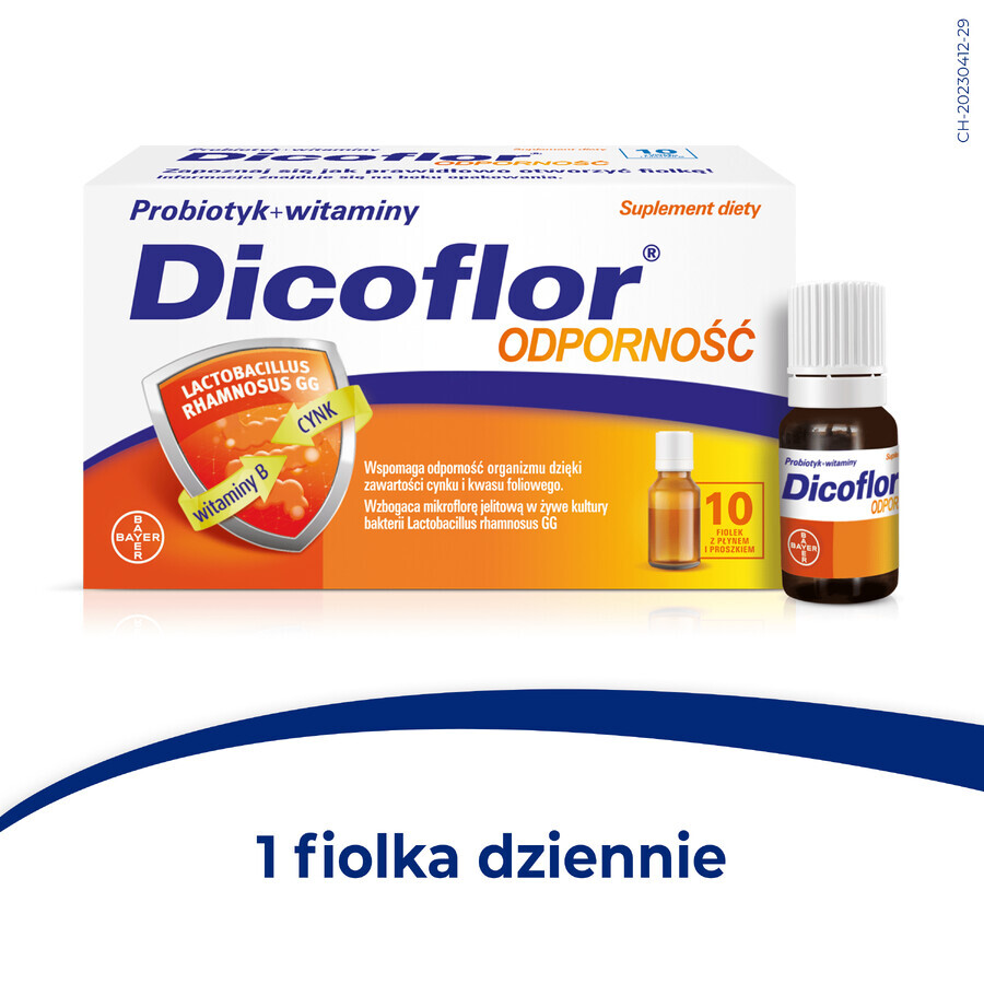 Dicoflor Immunität, für Kinder ab 3 Jahren und Erwachsene, 10 ml x 10 Fläschchen KURZFRISTIGE