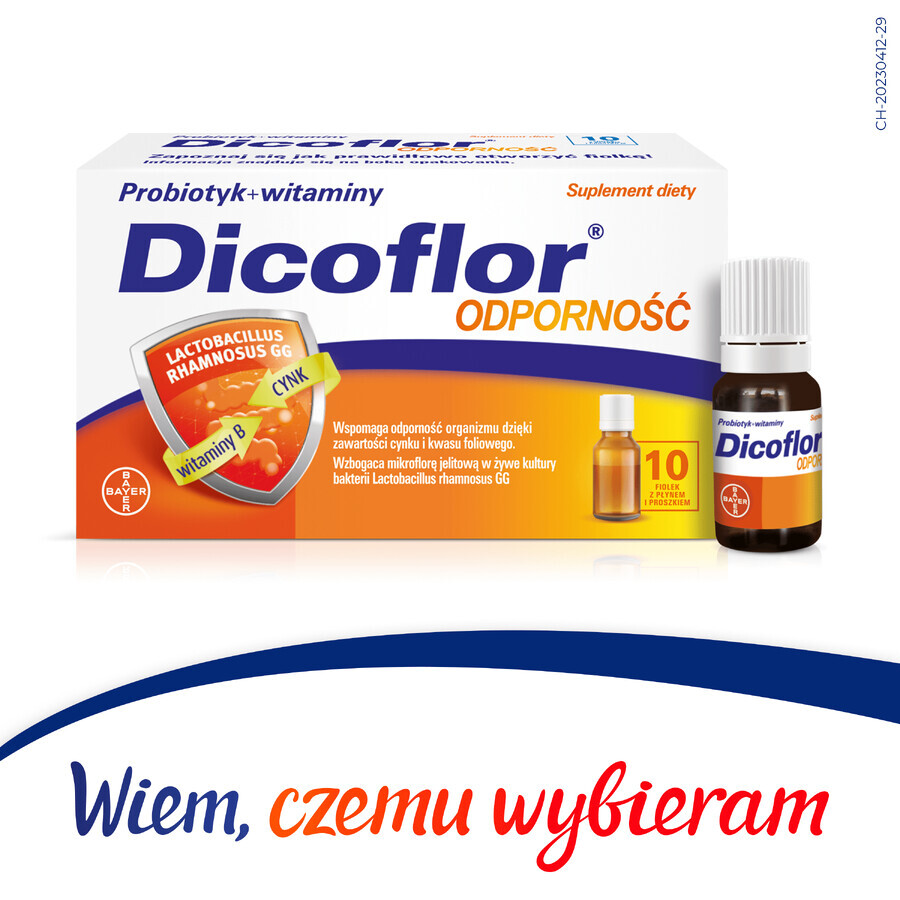 Dicoflor Immunität, für Kinder ab 3 Jahren und Erwachsene, 10 ml x 10 Fläschchen KURZFRISTIGE