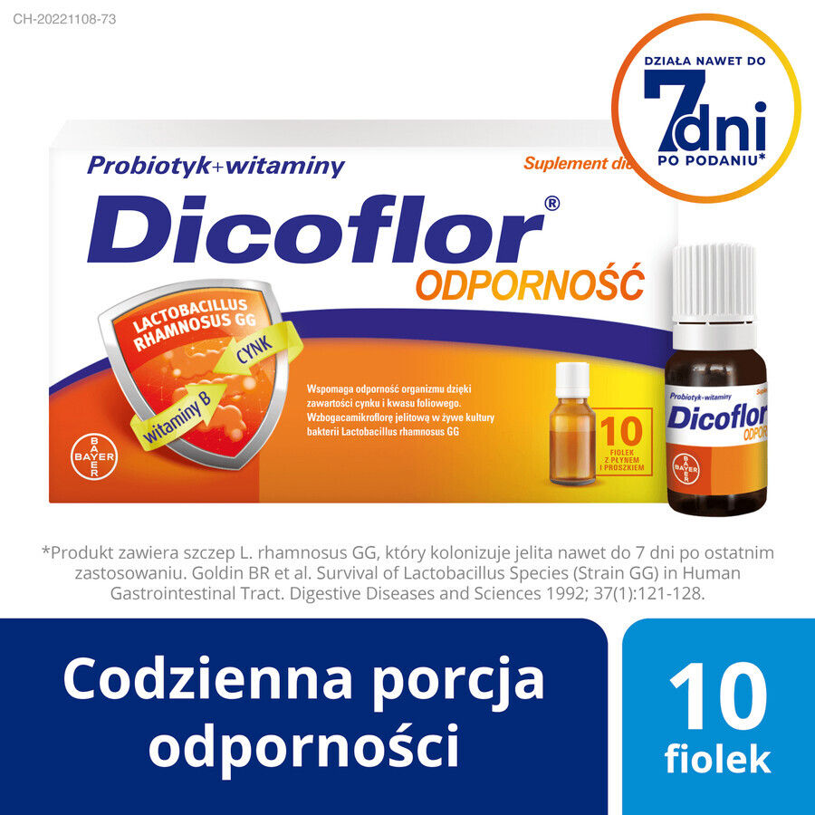 Dicoflor Immunität, für Kinder ab 3 Jahren und Erwachsene, 10 ml x 10 Fläschchen KURZFRISTIGE