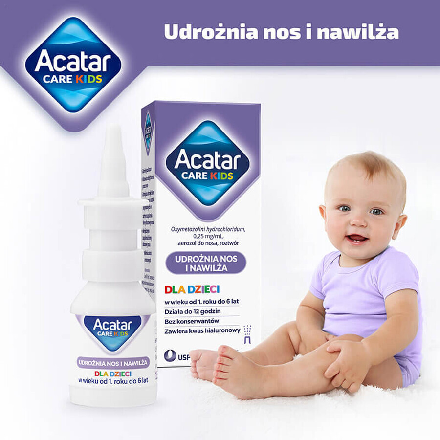 Acatar Care Kids 0,25 mg/ml, Nasenspray für Kinder von 1-6 Jahren, Lösung, 15 ml KURZFRISTIGE