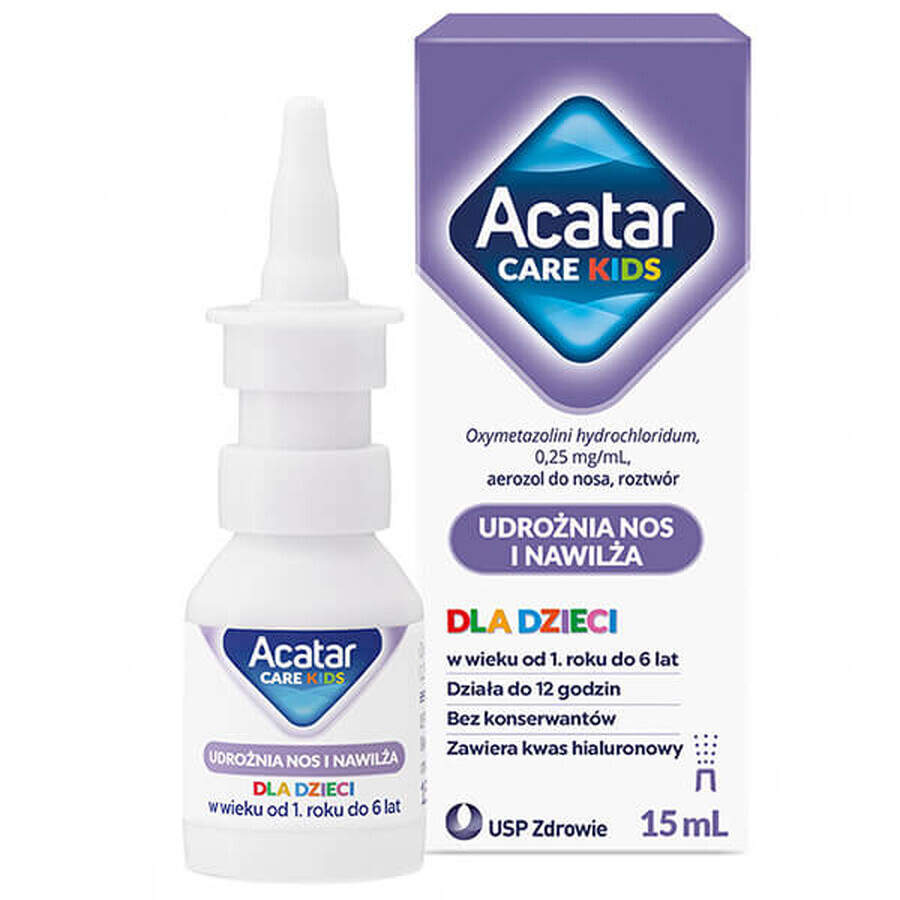 Acatar Care Kids 0,25 mg/ml, Nasenspray für Kinder von 1-6 Jahren, Lösung, 15 ml KURZFRISTIGE