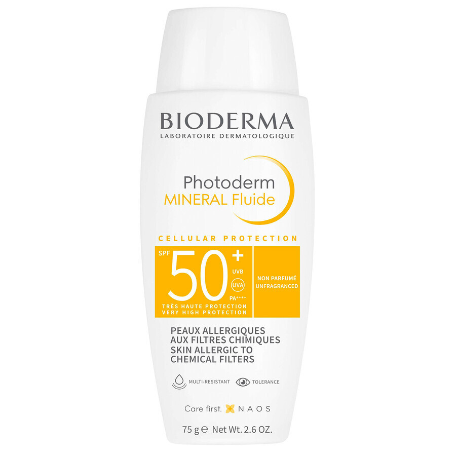 Bioderma Photoderm Mineral Fluide, schützendes Mineralfluid, SPF 50+, 75 g BESCHÄDIGTE VERPACKUNG