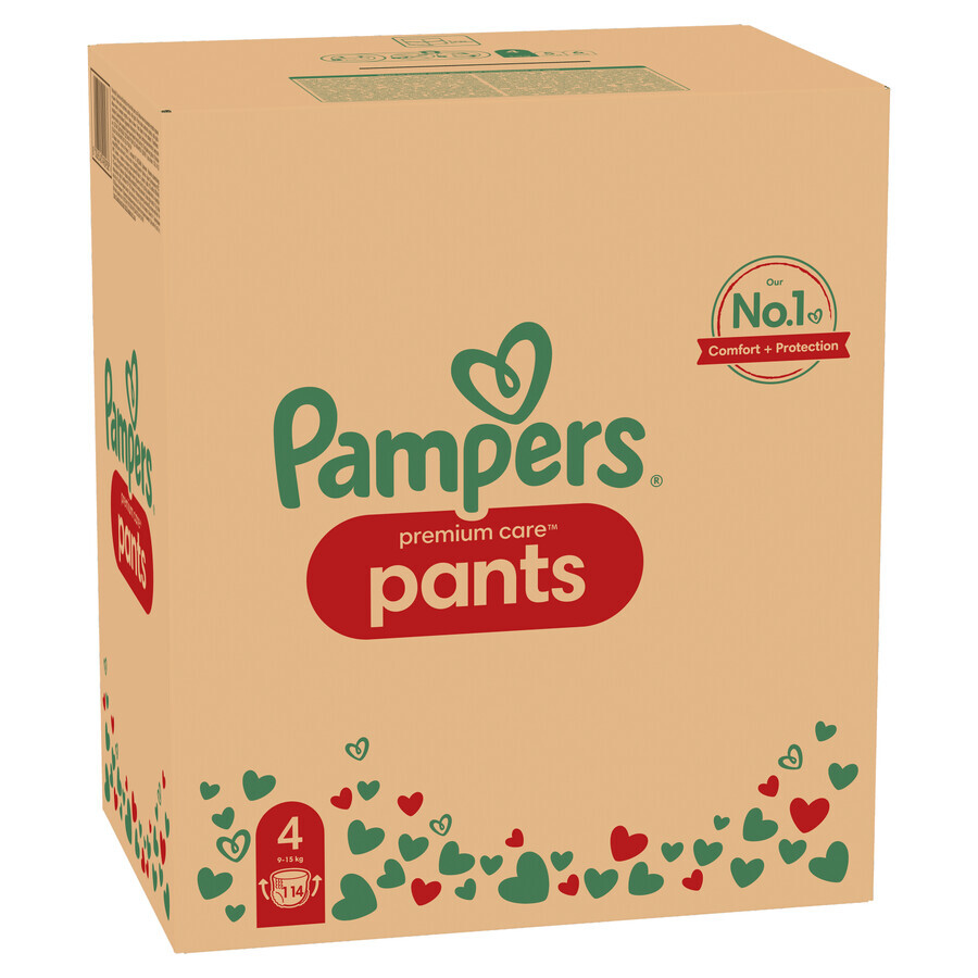 Pampers Premium Care Pants, scutece, mărimea 4, 9-15 kg, 114 bucăți UNCHECKED PACKING