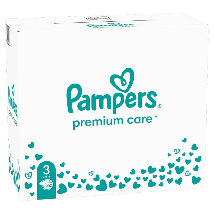 Pampers Premium Care, Windeln Größe 3, 6-10 kg, 200 PACKUNGEN DEFEKT