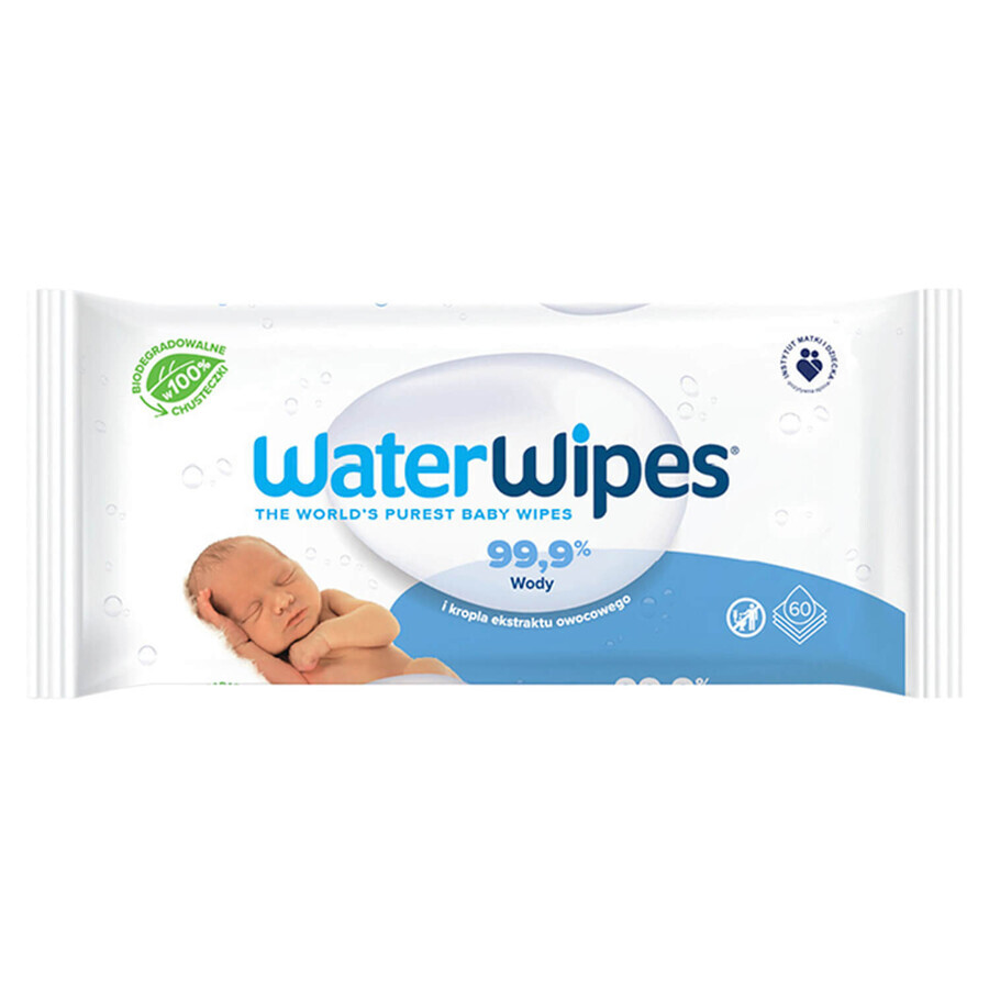 WaterWipes Bio, Feuchttücher, auf Wasserbasis, von Geburt an, 12 x 60 Stück DEFEKTE VERPACKUNG