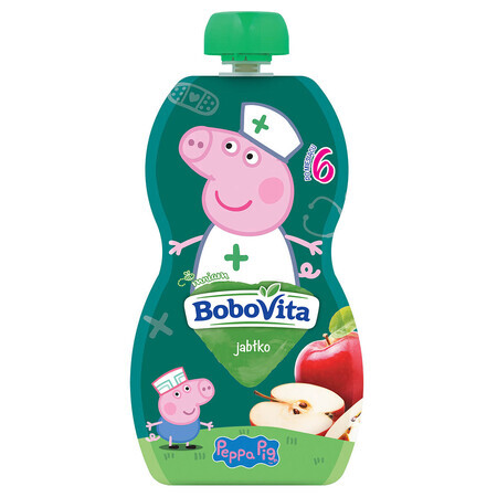 BoboVita Peppa Pig Mousse într-un tub, măr, după 6 luni, 100 g SHORT DATE